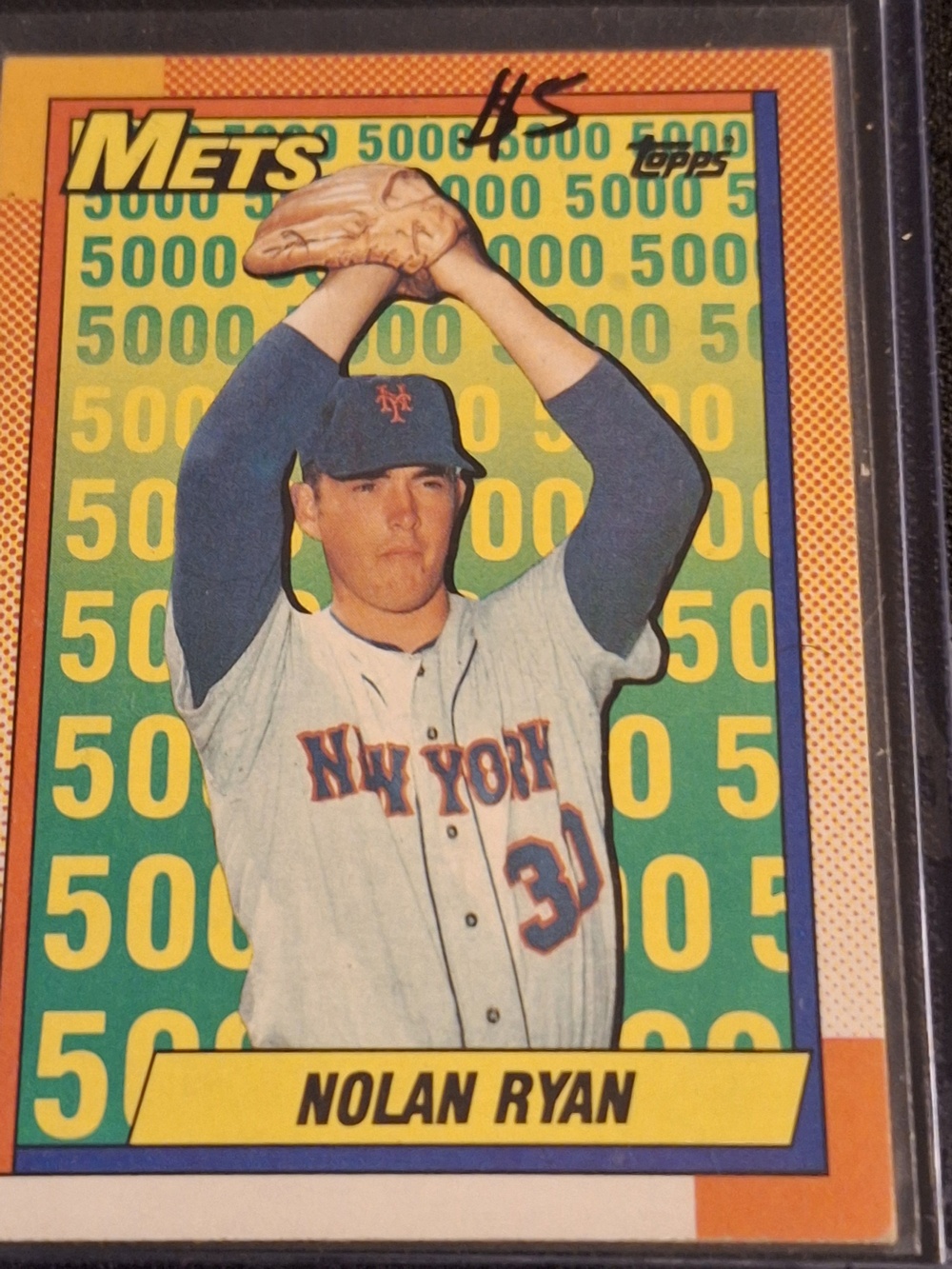 Topps Mets Nolan Ryan Baseball Card 5000 Background Vintage - Used